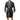 Male model wearing black satin robe with belt from the Malebasics Loungewear collection.
