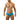 Male model looking to the side wearing shiny turquoise trunks from the Sexy Men Trunks collection.