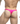 Person wearing bright pink thong on a white background
