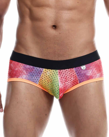 Multicolored men's underwear with a white background