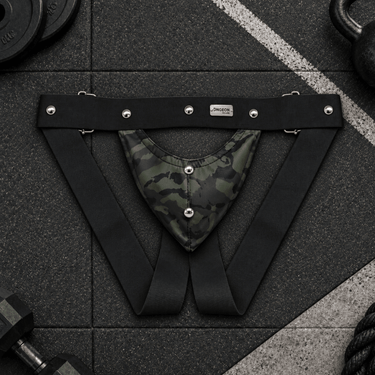 DNGEON Peekaboo Jockstrap Final Sale-DMBL04-Army-OS-2