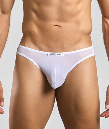 Justin + Simon Classic Mens Bikini Mesh-XSJ01-WhiteMesh-S-2