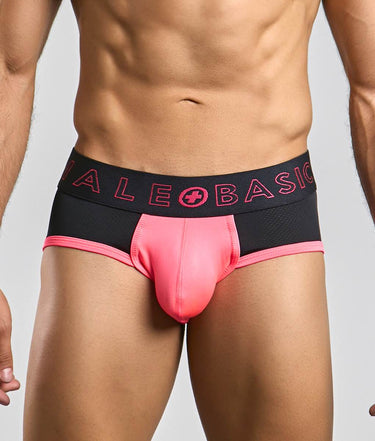 MaleBasics Neon Brief-MBN03-Coral-S-1