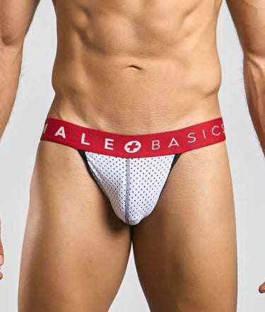Malebasics Spot Jockstrap -White - MBS06-White-S-1