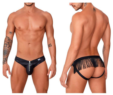 Mens Fringe Jockstrap CandyMan 99753 - CandyMan_99753_Black_S/M - 2