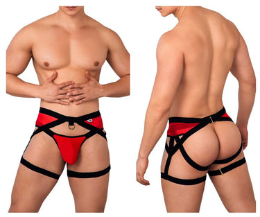 Mens Garter Jockstrap CandyMan 99623 - CandyMan_99623_Red_S/M - 2