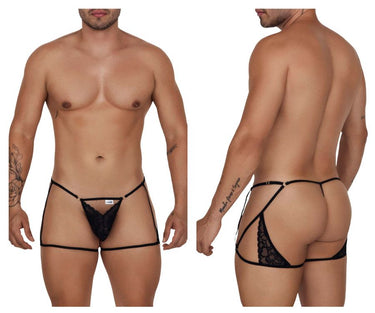 Mens Garter Thongs CandyMan 99678 - CandyMan_99678_Black_S/M - 1