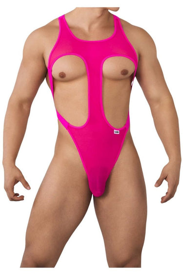 Mens Mesh Bodysuit CandyMan 99643 - CandyMan_99643_Hot Pink_S/M - 1