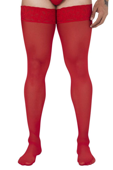Mens Mesh Thigh Highs CandyMan 99533 - CandyMan_99533_Red_Only Size - 2