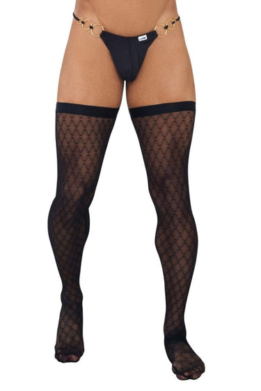 Mens Mesh Thigh Highs CandyMan 99735 - CandyMan_99735_Black_S/M - 1