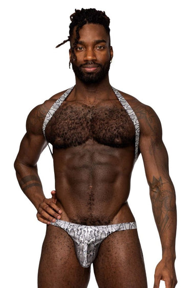 Mens S - naked Shoulder Sling Harness Thong Male Power 404 - 282 - Male Power_404 - 282_Silver - Black_S/M - 1