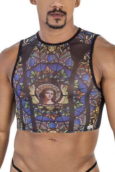 Mens Stained Glass Tank Top CandyMan 99805 - S/M - Black - Print - CandyMan_99805_Black - Print_S/M - 1