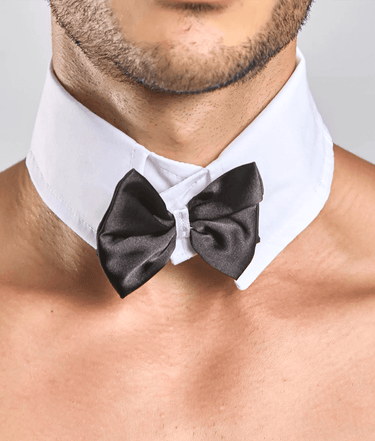 MOB Bow Tie & French Cuffs-MBLN05-Black-S-1