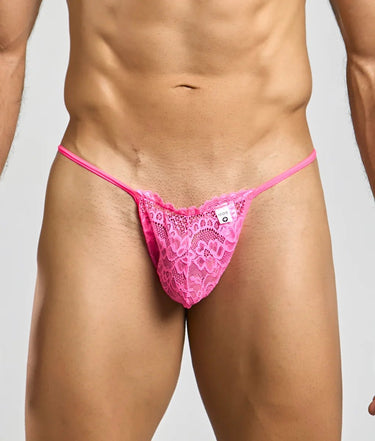 MOB Men's Lace Thong-MBL27-HotPink-SM-1