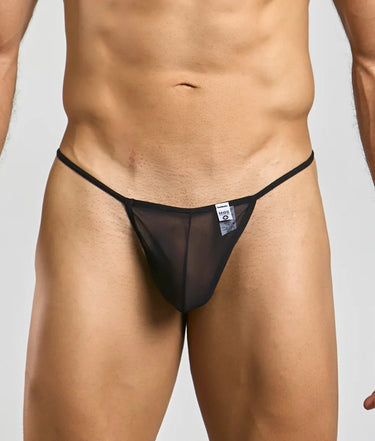 MOB Men's Sheer T Back Thong-MBL07-Black-SM-1