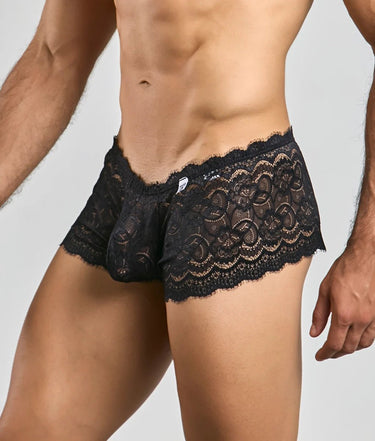 Lace Boxer Short Rose-MBL01-Black-SM-3