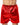 Premium mens satin shorts red front view.