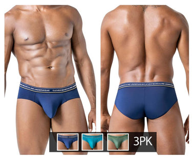 Mens 3PK Australian Latin Briefs Clever 519969 - Clever_519969_Blue - Petrol - Green_S - 2