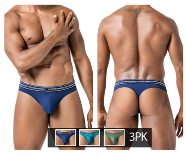 Mens 3PK Australian Latin Thongs Clever 100010 - S - Blue - Petrol - Green - Clever_100010_Blue - Petrol - Green_S - 2