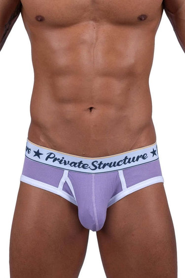 Mens Classic Mid Waist Mini Briefs Private Structure SCUS4529 - Private Structure_SCUS4529_Purple_S - 2