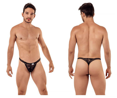 Thong - Mens Double Lace Thongs CandyMan 99420 - S - Black - CandyMan_99420_Black_S - CandyMan - 2