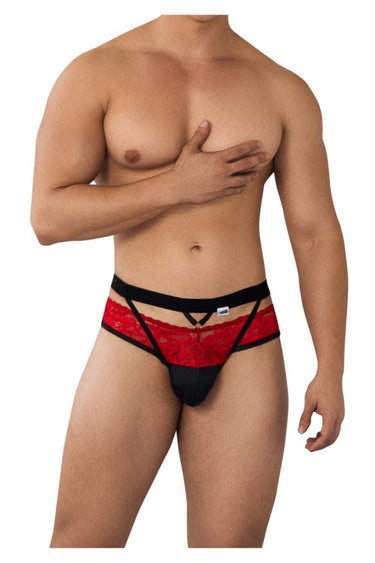 Jockstrap - Mens Lace Jockstrap CandyMan 99627 - S/M - Red - CandyMan - Malebasics