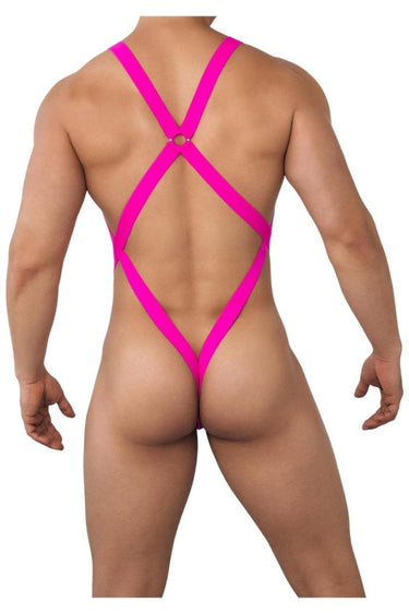 Mens Mesh Bodysuit CandyMan 99643 - CandyMan_99643_Hot Pink_S/M - 3