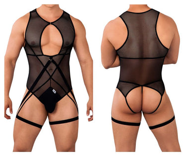Bodysuit - Mens Mesh Bodysuit CandyMan 99650 - S/M - Black - CandyMan_99650_Black_S/M - CandyMan - 2