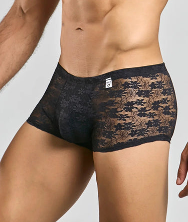 Men's Mesh Lace Pouch Trunk-MBL84-BlackLace-SM-3