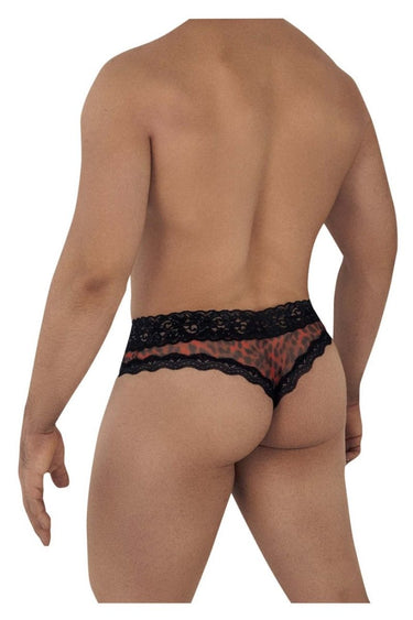 Thong - Mens Mesh - Lace Thongs CandyMan 99596 - S/M - Leopard Print - CandyMan - Malebasics