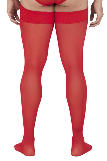 Thigh Highs - Mens Mesh Thigh Highs CandyMan 99533 - Only Size - Red - CandyMan_99533_Red_Only Size - CandyMan - 3