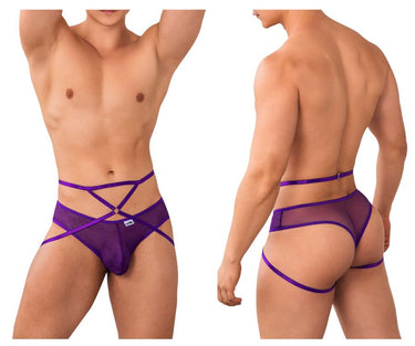 Mens Mesh Thongs CandyMan 99640 - CandyMan_99640_Purple_S/M - 2
