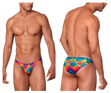 Mens Printed Microfiber Bikini Xtremen 91145 - Xtremen_91145_Rainbow Fish_S - 2