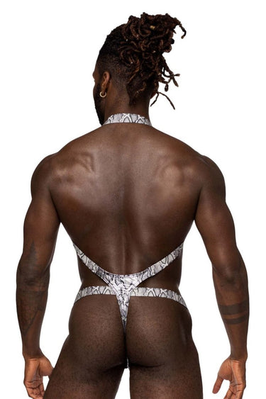 Mens S - naked Shoulder Sling Harness Thong Male Power 404 - 282 - Male Power_404 - 282_Silver - Black_S/M - 3