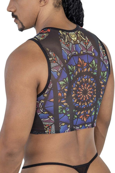 Mens Stained Glass Tank Top CandyMan 99805 - CandyMan_99805_Black - Print_S/M - 3