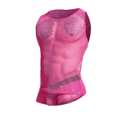 MOB Fishnet Tanktop HotPink Out - MBL61 - HotPink - S - 3
