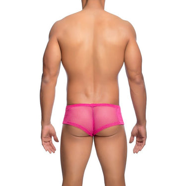 Boyshort - MOB Men's Fishnet Boxer Short - Black - SM - MBL21 - Black - SM - MOB Eroticwear - 2