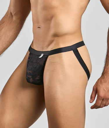 MOB Sexy Mesh & Lace Jockstrap-MBL82-BlackLace-SM-3