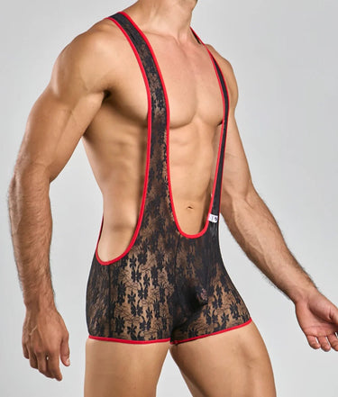 MOB Singlet-MBL64-LaceBlackRed-S-3