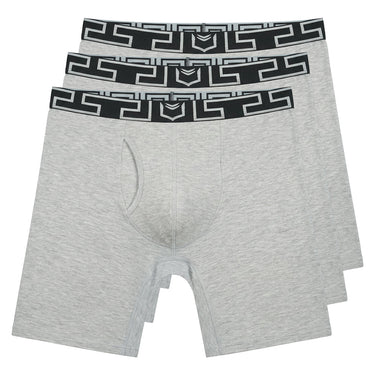 SHEATH V Bamboo Men's 8" Performance Boxer Briefs - 3 Pack with Dual Pouch-3PCK8INCHBMBBLKXS-3