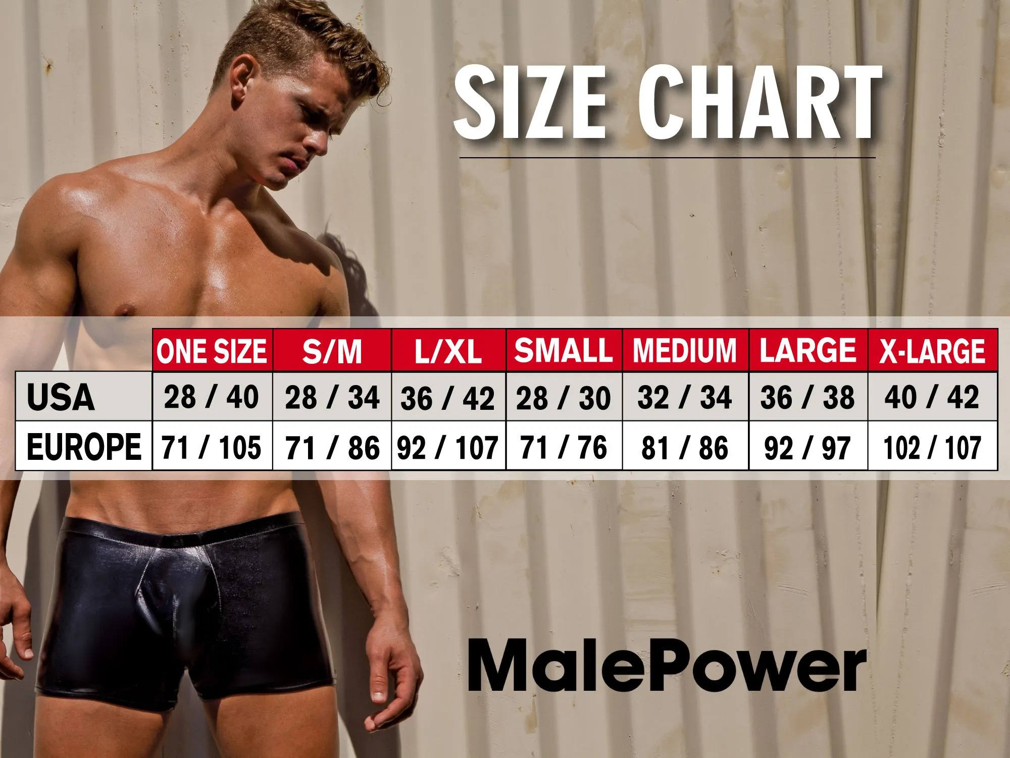 Male Power Size Chart
